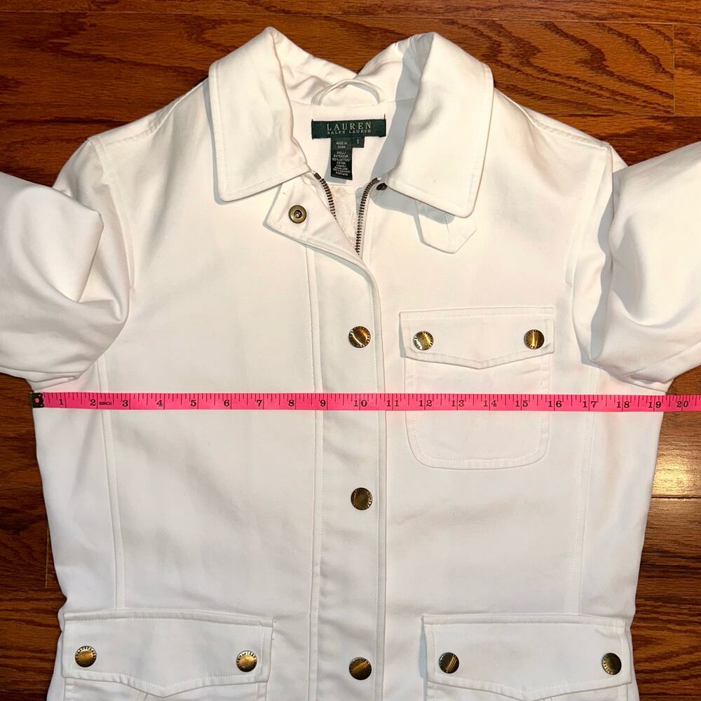 Lauren Ralph Lauren White Chore Barn Coat Equestrian Style Jacket Size Small - Picture 7 of 13